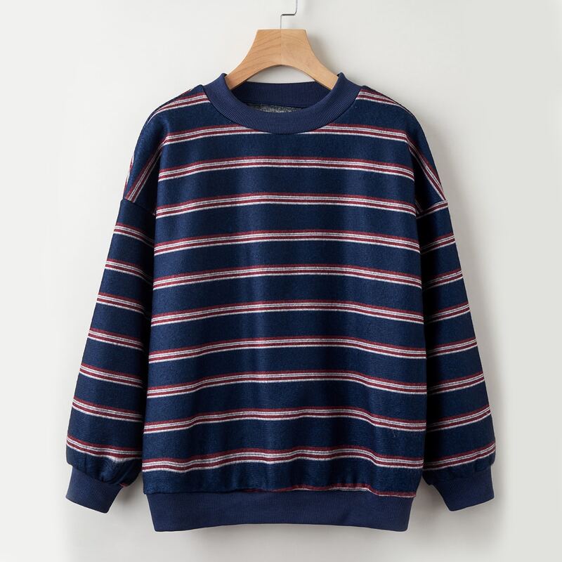 

Striped Tweed Sweatshirt, Multicolor
