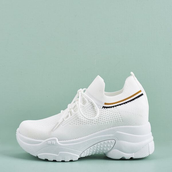

Lace-up Decor Wide Fit Sneakers, White