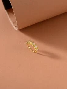 Copper Rhinestone Decor Nose Ring For Women And Men, Punk Piercing, A Fashionable Body Jewelry Gift For Any Occasion - Yellow Gold - View 2
