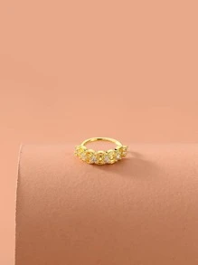 Copper Rhinestone Decor Nose Ring For Women And Men, Punk Piercing, A Fashionable Body Jewelry Gift For Any Occasion - Yellow Gold - View 3