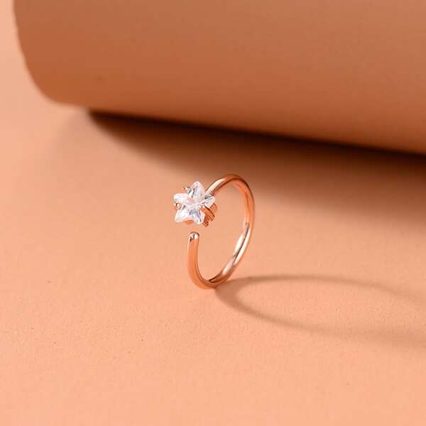 

Rhinestone Star Decor Nose Ring, Rose gold
