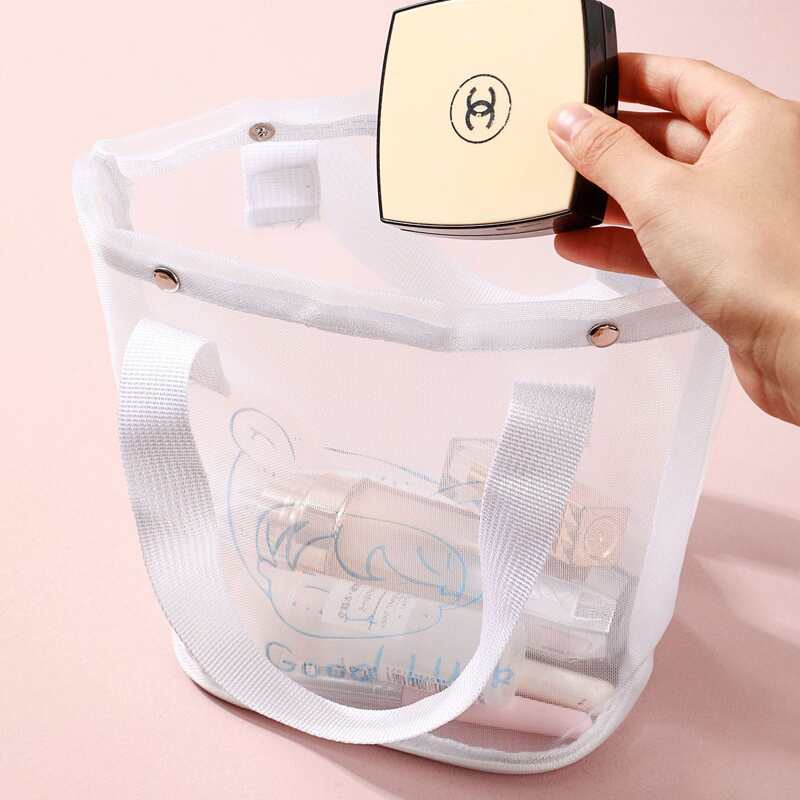 

Cartoon Mesh Storage Bag, White