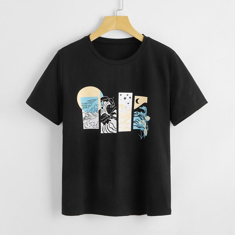 

Wave Graphic Tee, Black