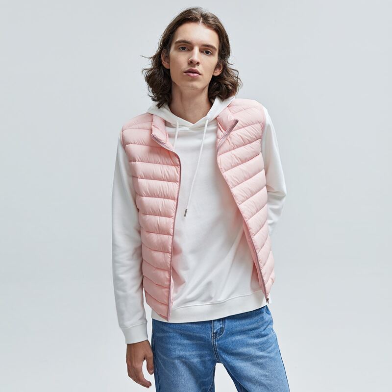 

Guys Zip Up Padded Vest, Baby pink