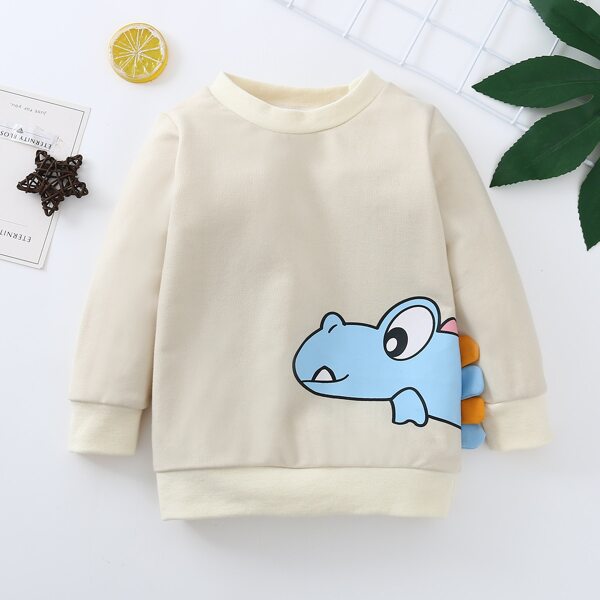 

Baby Unisex Cartoon Print Sweatshirt, Beige
