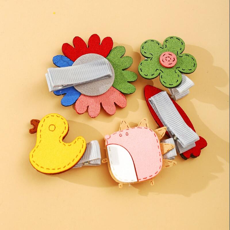 

5pcs Cartoon Hair Clip, Multicolor