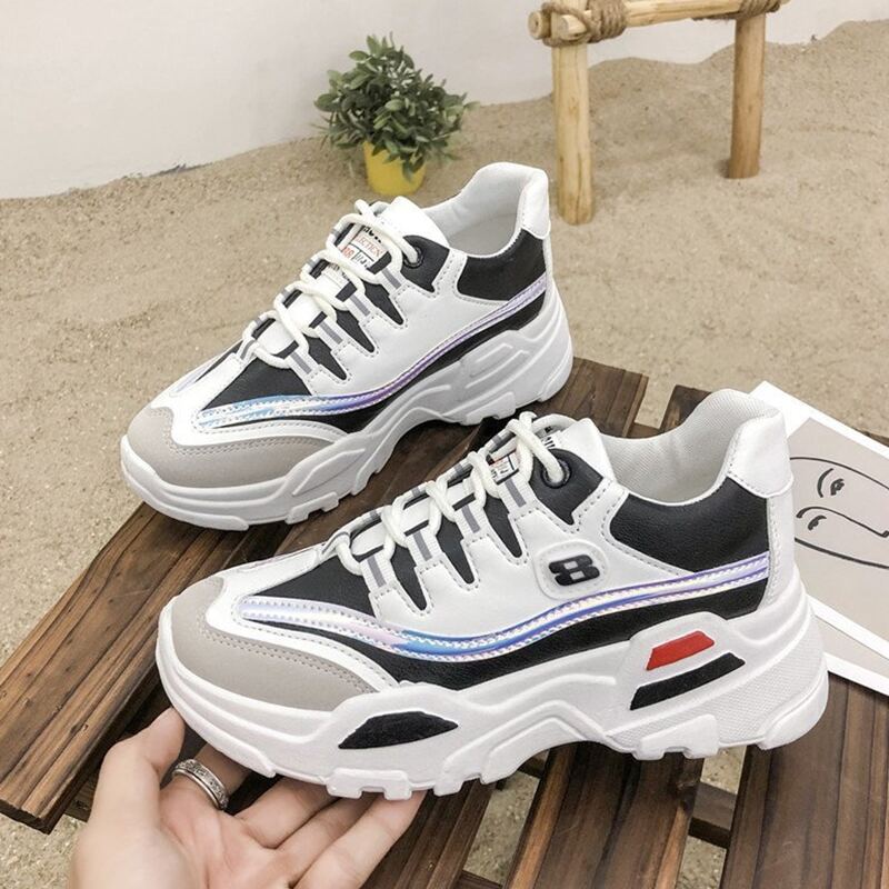 

Colorblock Lace-up Chunky Sneakers, Multicolor