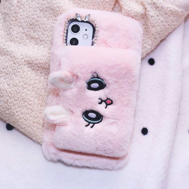 

Cartoon Fluffy iPhone Case, Pink