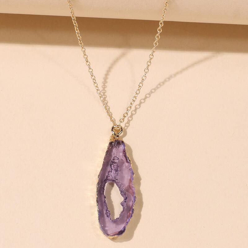 

Stone Pendant Necklace, Gold