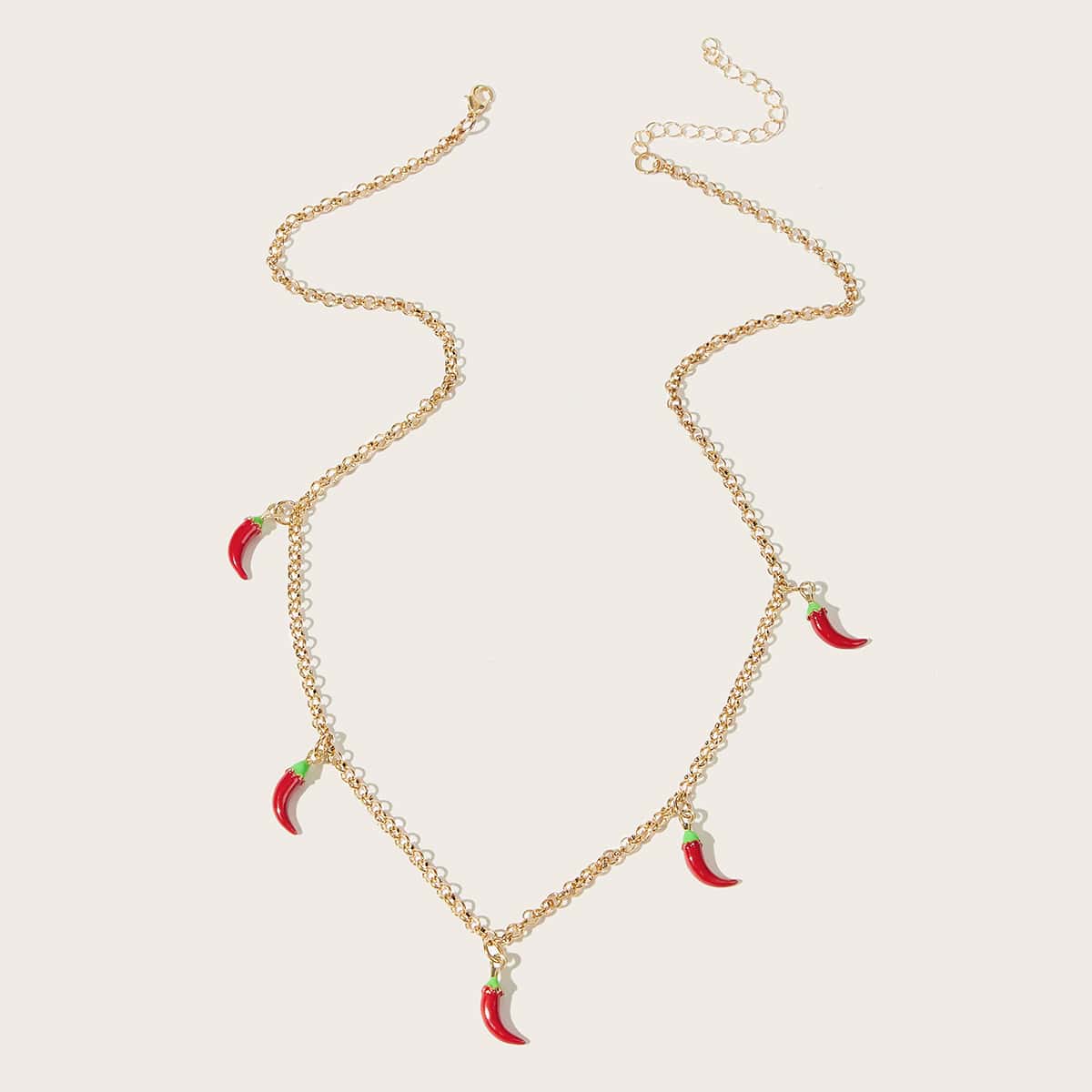 

Chili Pendant Necklace, Gold