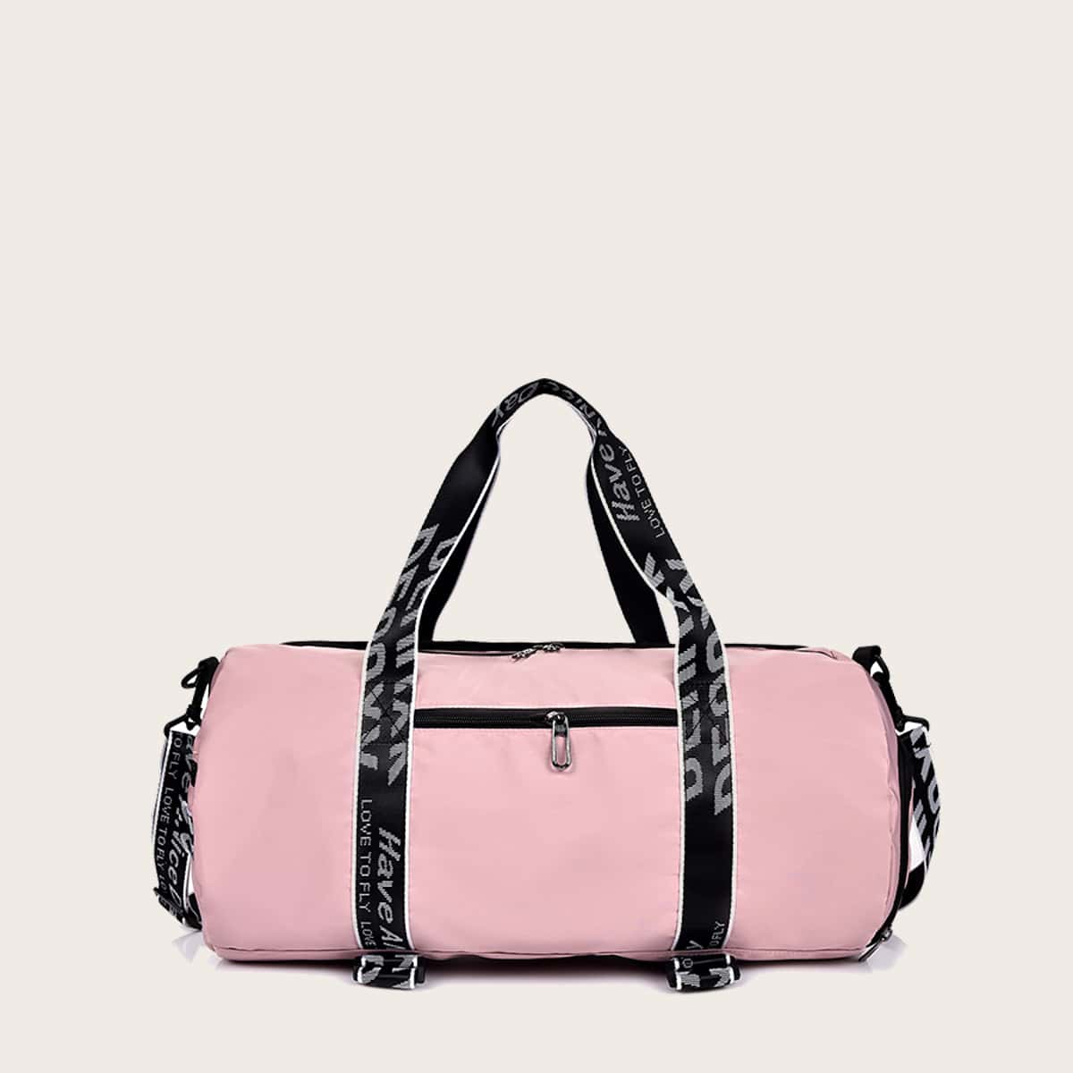 

Letter Graphic Travel Bag, Pink