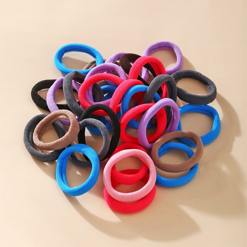 

50pcs Solid Hair Tie, Multicolor