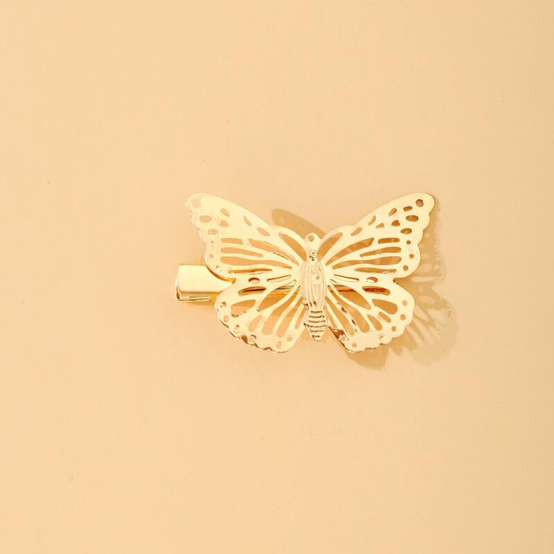 

1pc Butterfly Hair Clip, Gold