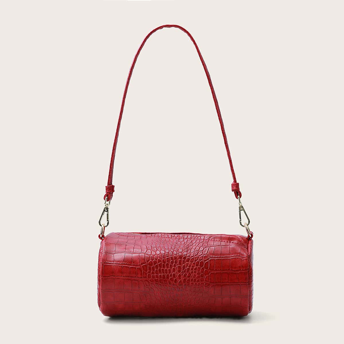 

Croc Embossed Shoulder Bag, Red