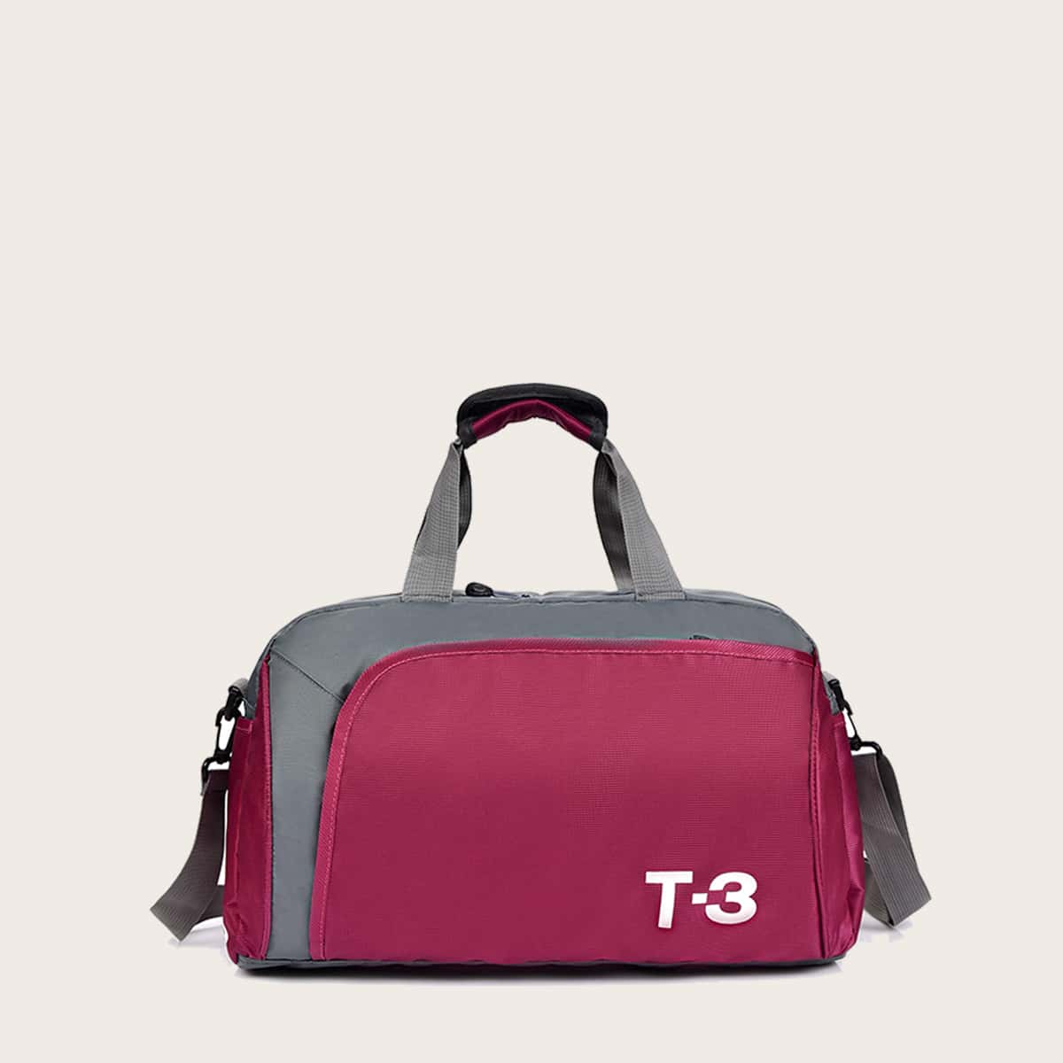 

Two Tone Barrel Bag, Rose red