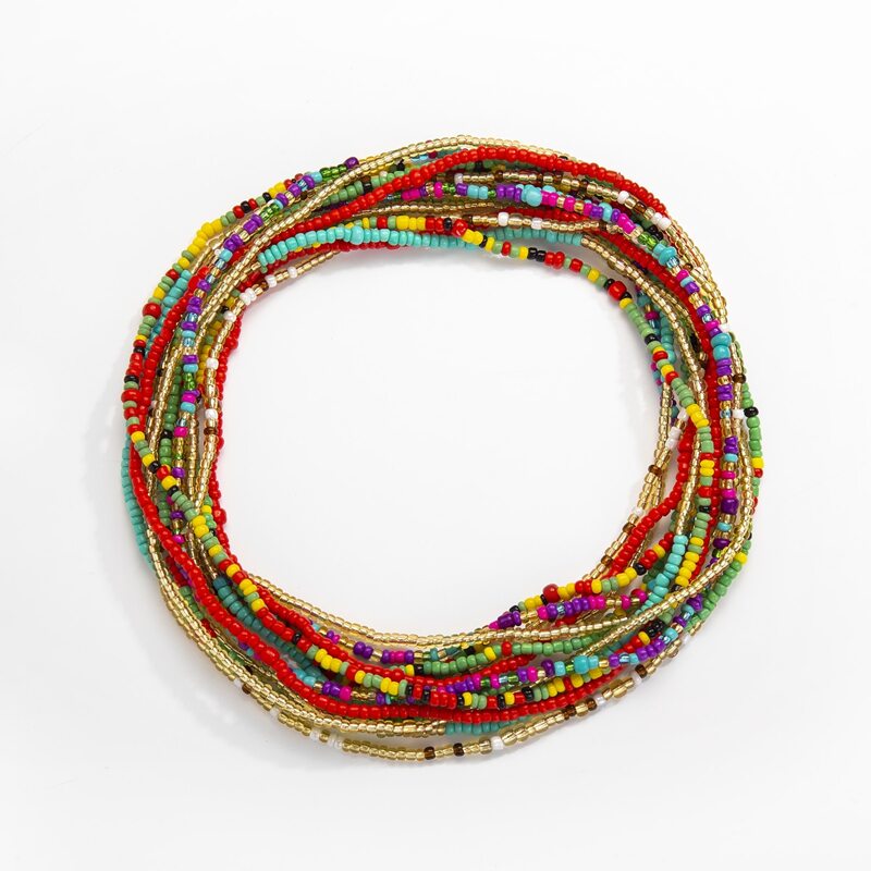 

7pcs Beaded Waist Chain, Multicolor