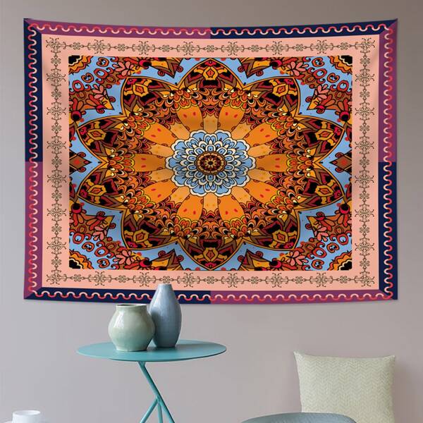 

Mandala Print Tapestry, Multicolor