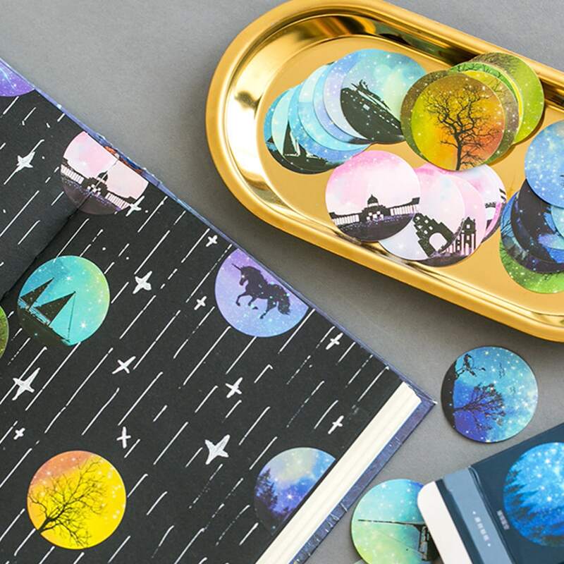 

50pcs Galaxy Pattern Random Sticker, Multicolor