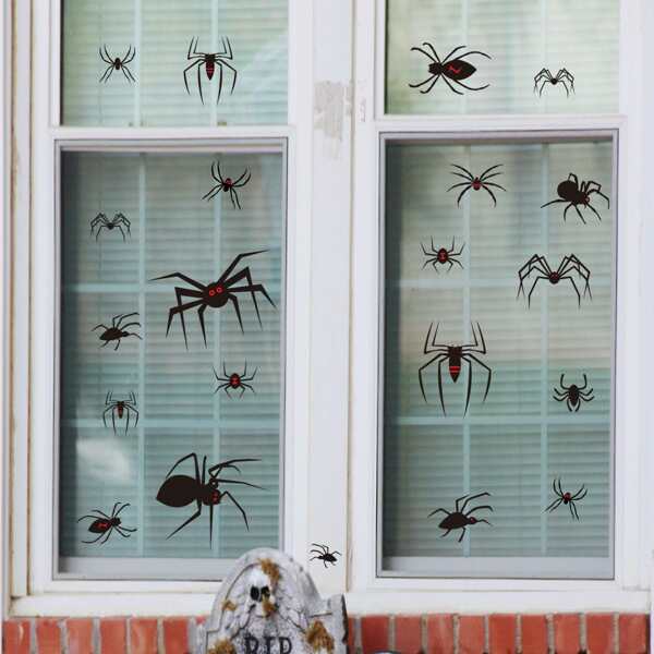 

Halloween Spider Print Wall Sticker, Black
