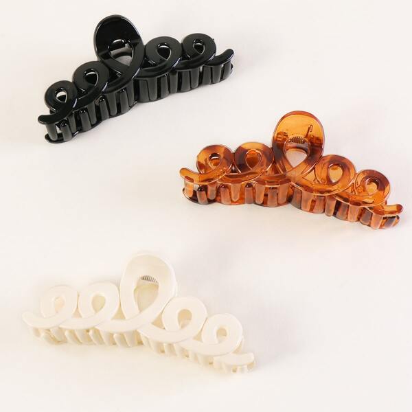 

3pcs Simple Hair Claw, Multicolor