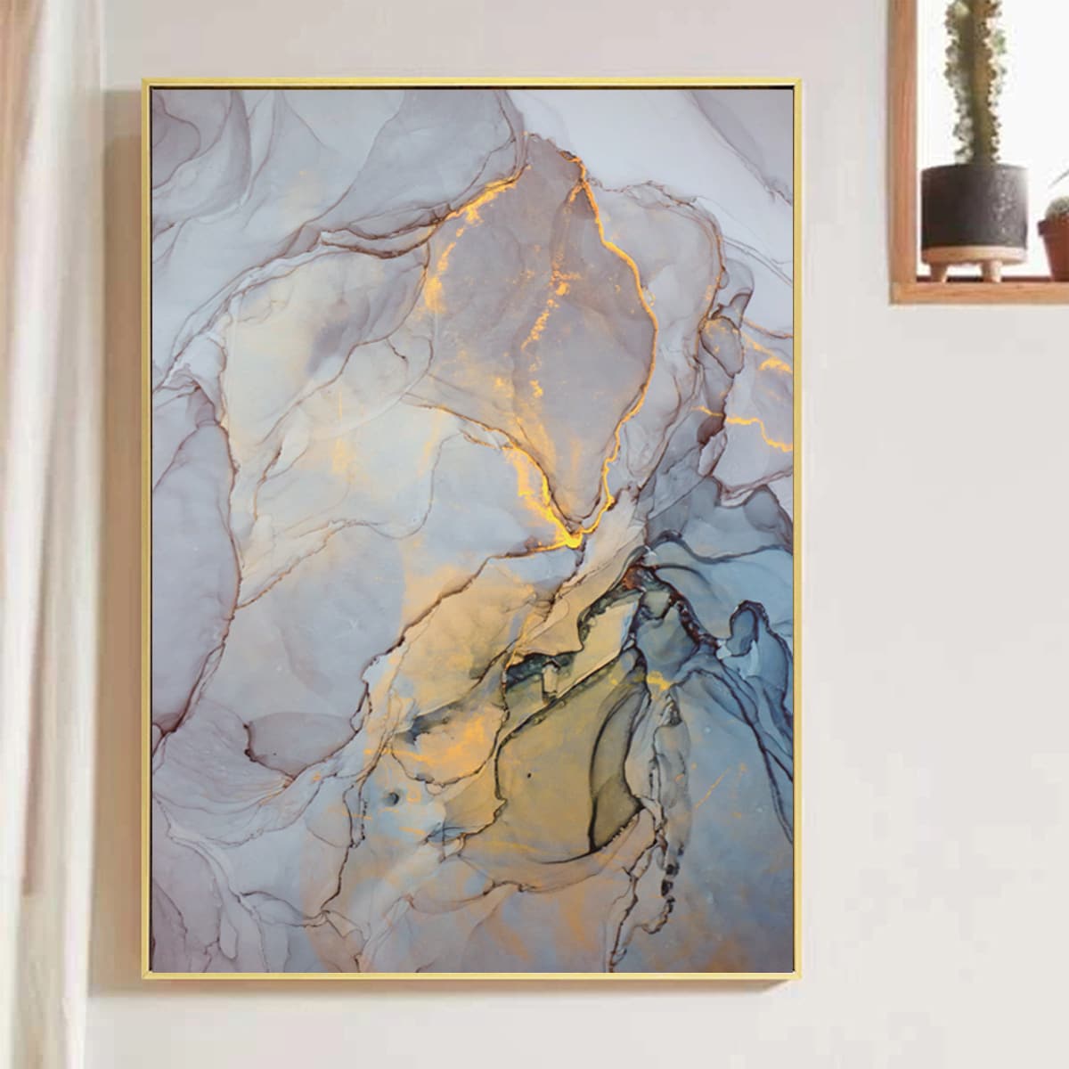 

Marble Pattern Wall Painting Without Frame, Multicolor