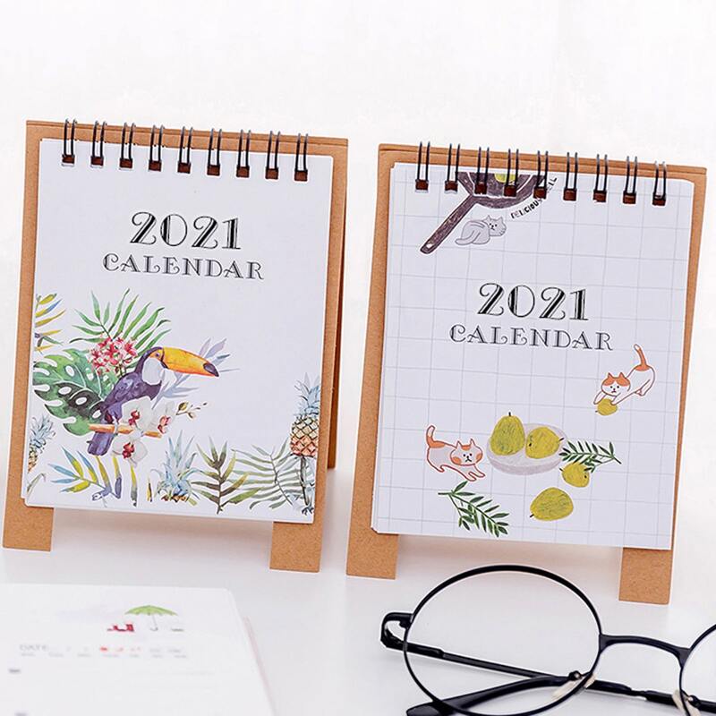 

1pc Random Cartoon 2021 Desktop Calendar, Multicolor