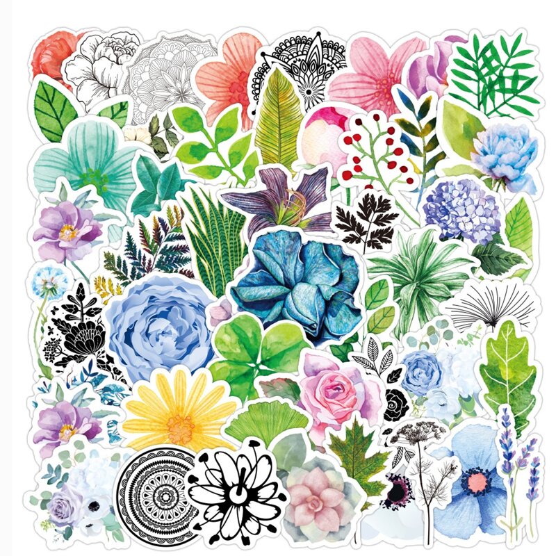 

50pcs Plants Pattern Sticker, Multicolor