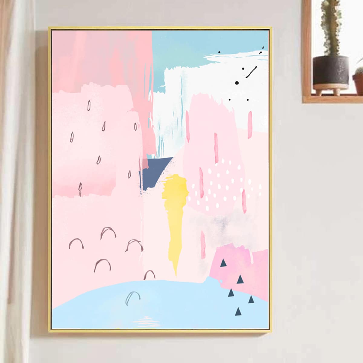 

Graphic Print Wall Painting Without Frame, Multicolor