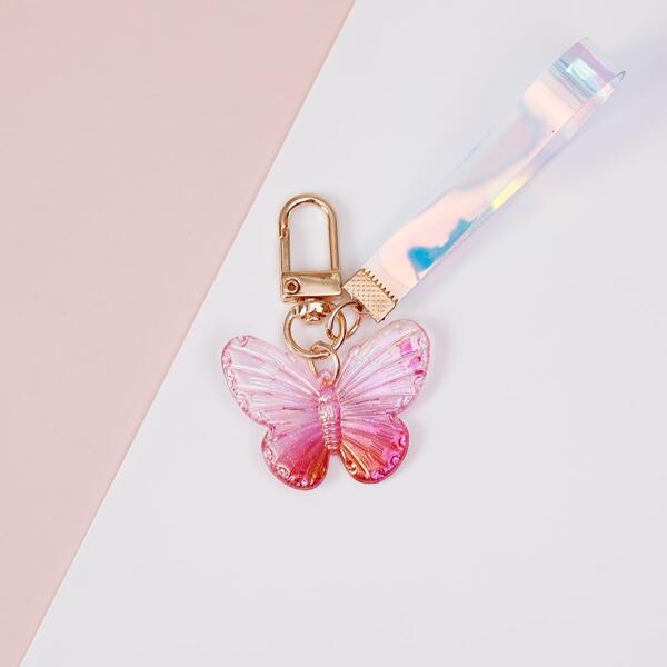 

Butterfly Charm Keychain, Pink