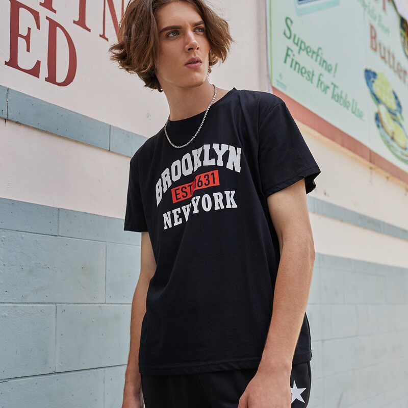 

Guys Letter Graphic Tee, Black