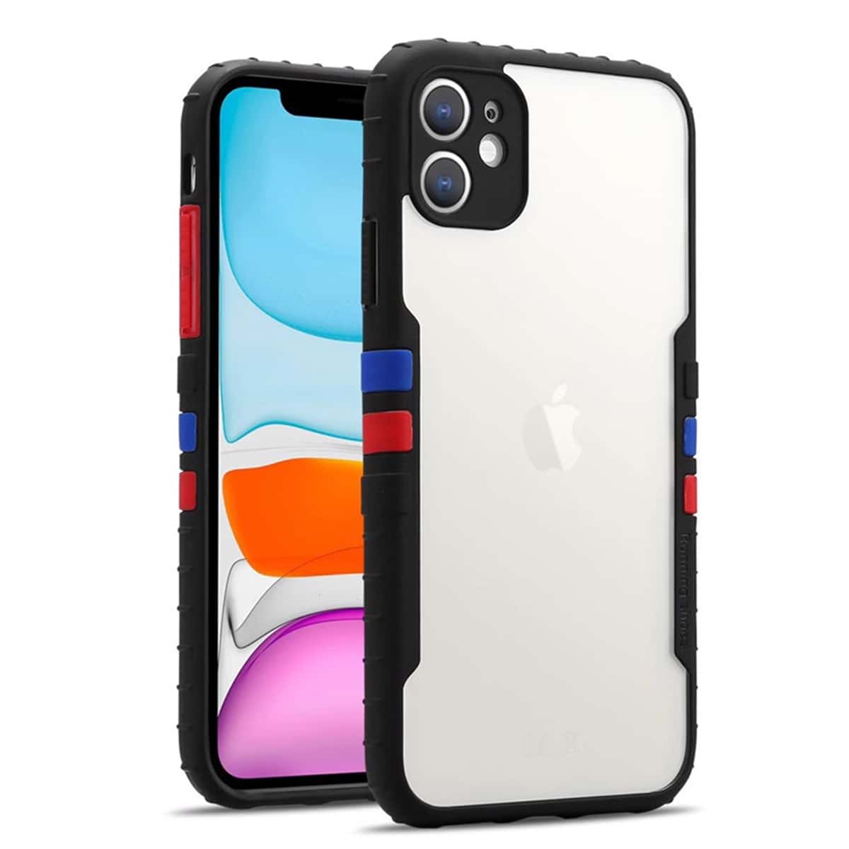 

Contrast Frame Transparent iPhone Case, Black clear