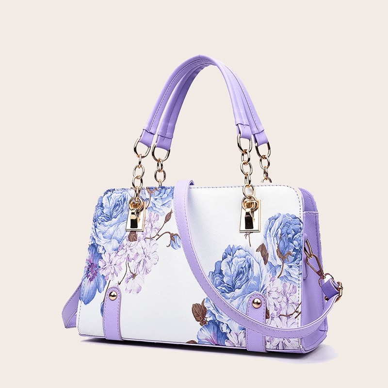 

Floral Graphic Satchel Bag, Multicolor
