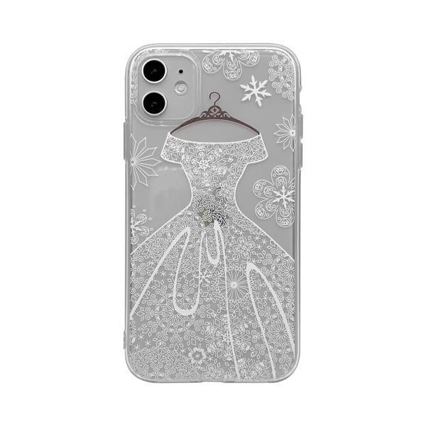 

Wedding Dress Print iPhone Case, White