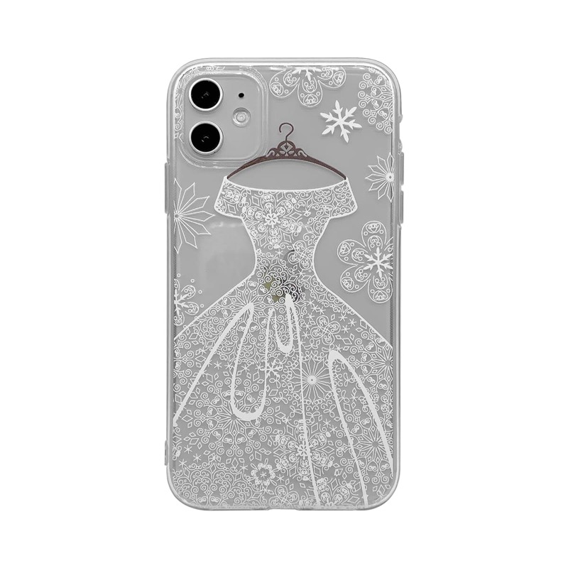 

Wedding Dress Print iPhone Case, White