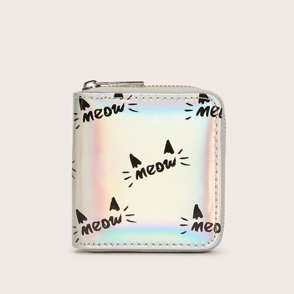 

Letter Graphic Holographic Purse, Multicolor