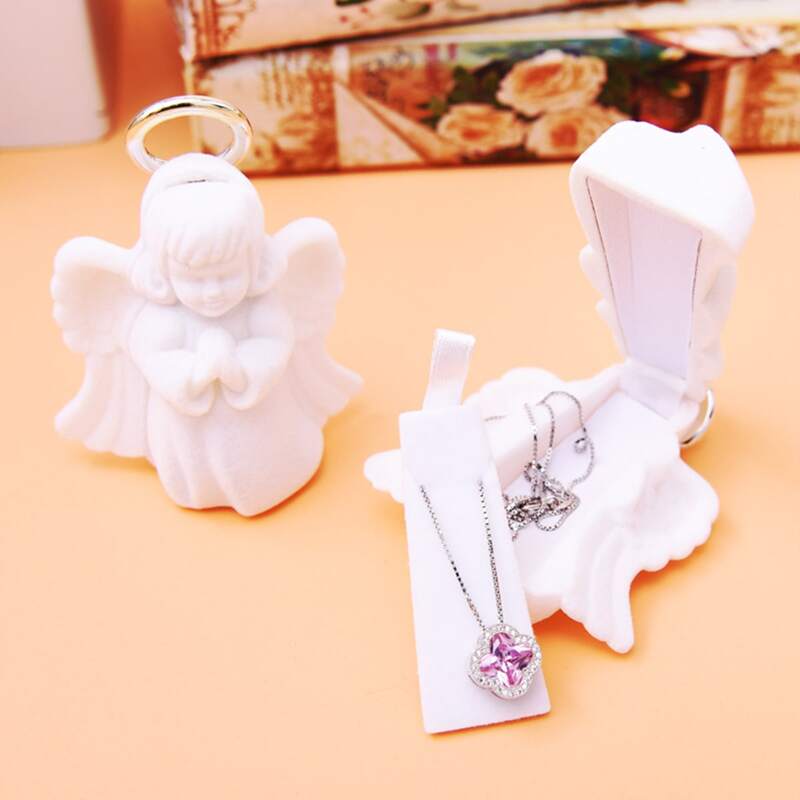 

1pc Angel Shaped Jewelry Storage Box, White