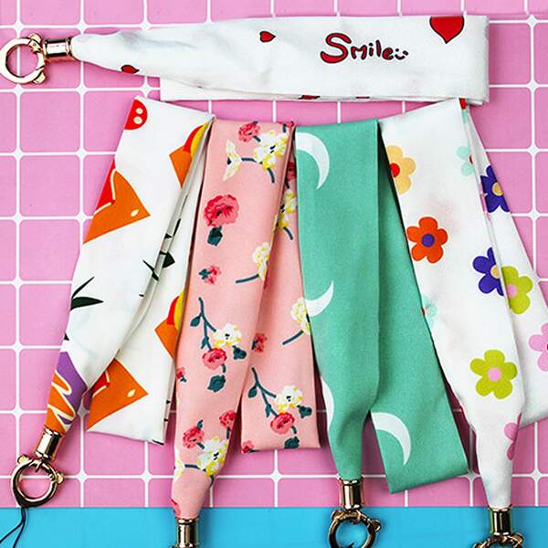 

1pc Random Pattern Lanyard Card Holder, Multicolor