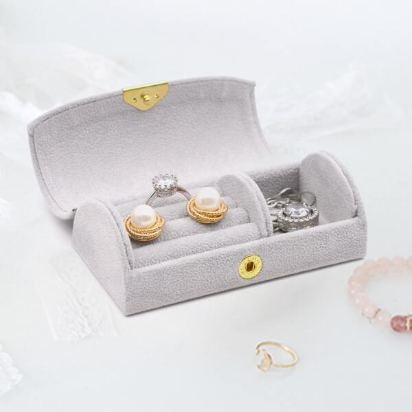 

1pc Mini Jewelry Box, Grey
