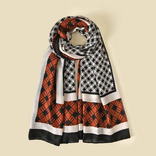 

Plaid Pattern Scarf, Multicolor