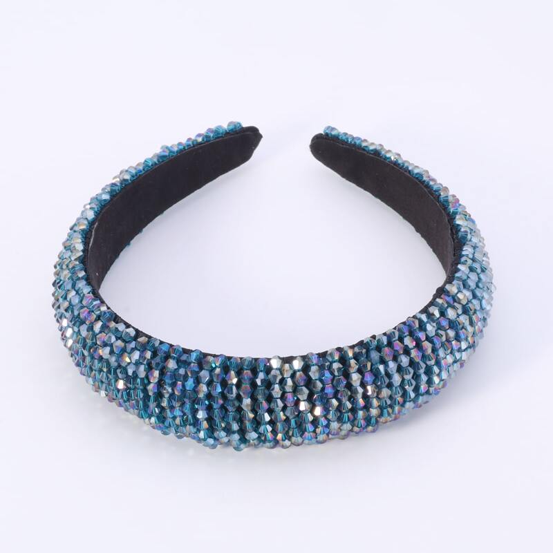 

Crystal Beaded Padded Hair Hoop, Blue