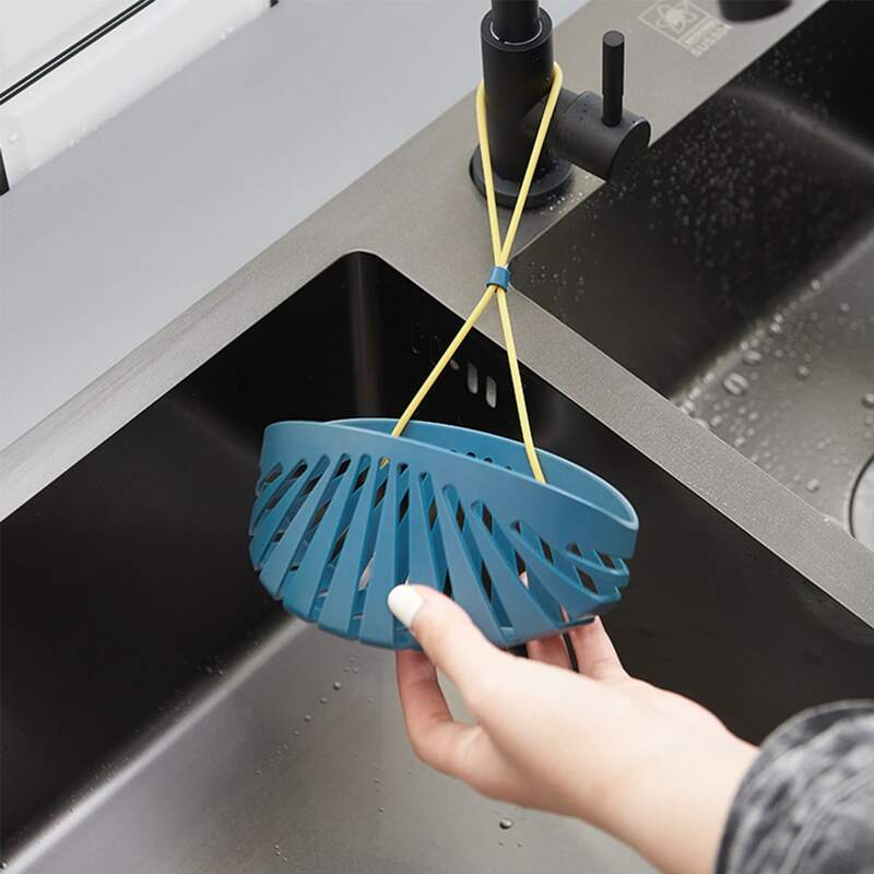 

Kitchen Hanging Drain Basket, Blue