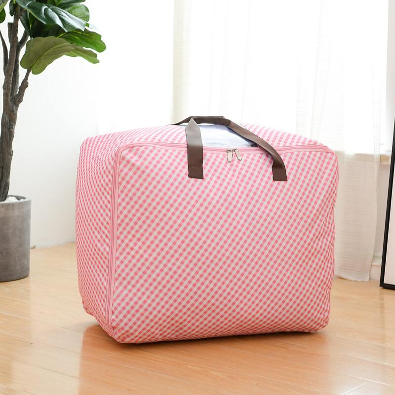 

Gingham Pattern Quilt Storage Bag, Pink