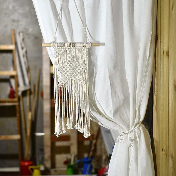 

1pc Macrame Wall Hanging, Beige