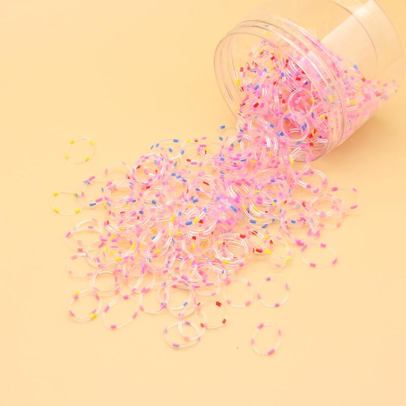 

450pcs Mini Hair Tie, Baby pink
