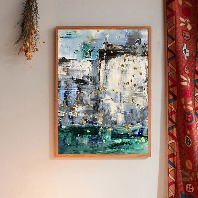 

Graphic Print Wall Painting Without Frame, Multicolor