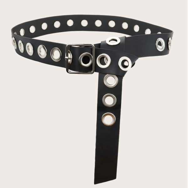 

Eyelet Decor Belt, Black