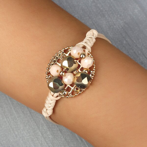 

Hollow Out Metal Decor Bracelet, White
