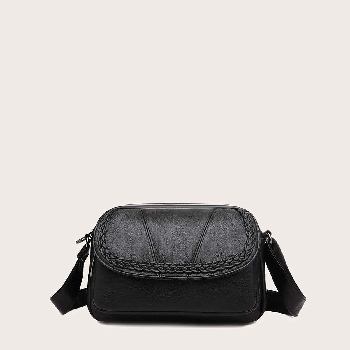 

Minimalist Flap Crossbody Bag, Black