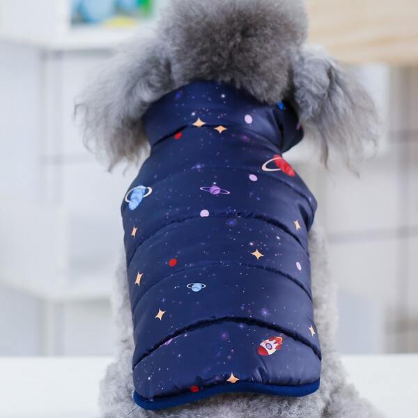 

Planet Pattern Dog Jacket, Blue