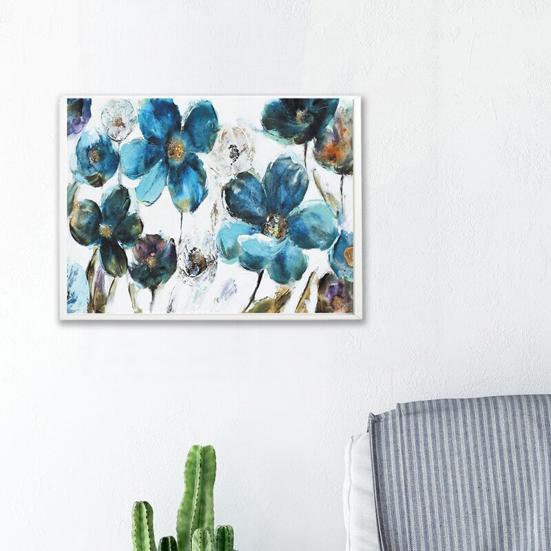 

Flower Print Wall Painting Without Frame, Multicolor